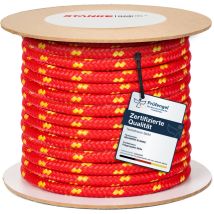 Seilwerk Stanke Polypropylenseil 20mm 15m Rot Mit Gelben Akzenten - Wäscheleine Für Garten, Camping, Balkon - Dicke Schnur Für Transport, Bauwesen, 
