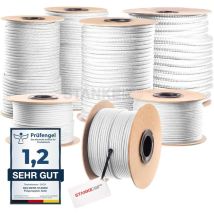Seilwerk Stanke - Polypropylen Seil Geflochten Pp Seil Polypropylenseil Weiss Festmacher Flechtleine Tauwerk Tau Reepschnur, 10mm, 1m