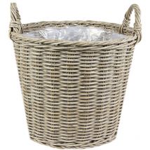 Pflanzen Kölle - Lined Planter - Polyrattan - L44 x W44 x H49 cm - Natural