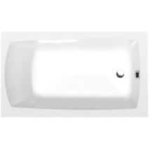 Polysan 120x70 cm Bañera rectangular Lily 150 L acrílica, izquierda y derecha, sin patas, blanca (25111)