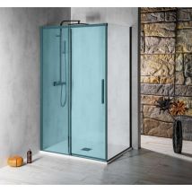 Altis Line - Feste Duschwand Black, 100 cm, schwarz matt/Klarglas AL6112B - Polysan