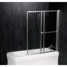Polysan - Olbia - Schermo per vasca da bagno pneumatico 123 cm, alluminio lucido/vetro trasparente 30317