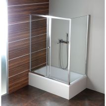 Polysan - Porta scorrevole per bagno profondo, 1100 x 1650 mm, alluminio lucido/vetro (MD1116)