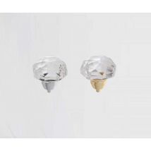 Pomello in stile moderno a base rotonda con cristallo Linea Luxury Giusti 45mm Cromo-lucido
