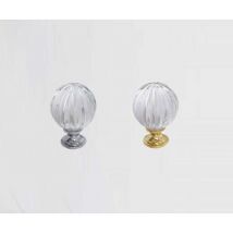 Pomello in stile moderno con cristallo trasparente Linea Luxury Serie 680 Giusti 45mm Cromo-lucido