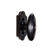 Pomello rustico su rosetta ROLLINGER nero epossidico - BR1BT5EN