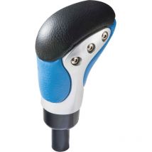 Pomelo de cambio de cuero azul y negro