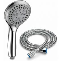 Niceone - Ahlsen Pommeau de douche avec flexible de 1,5 m, 5 modes universels, douchette chromée et douchette flexible, douchette haute pression