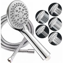 Pomme de douche grande, en economisant de L'eauDouchettes de salle de bain, Pommeau de douche anti calcaire, tuyau flexible en acier inoxydable de
