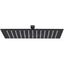 Happyshopping - Pomme de douche pluie Acier inoxydable 25x25 cm Carrée Noir