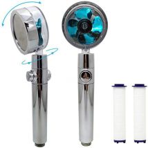 1 Pommeau De Douche à HéLice Haute Pression, Buse De Douche Rotative à éConomie D'Eau à 360 °, Accessoires De Salle De Bain à Connecteur Universel 2