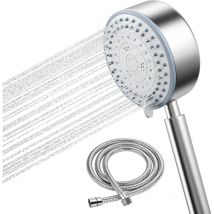 Heytea - Pommeau de Douche, Acier Inoxydable Anti Calcaire Economiseur D'eau Haute Pression Douchette, Tuyau 2M, Flexible de douche Installation et