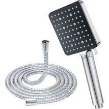 Ersandy - Pommeau de Douche avec Tuyau 1.5 m, yeaupe pro Pomme Douche Economie Deau avec 6 Modes, Filtre Pommeau Douche Carré (115 x 100 mm),