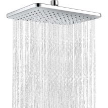 Lntyq - Pommeau de douche carré, pommeau de douche cascade en acier inoxydable, pommeau de douche fixe à économie et haute pression pour salle de bain