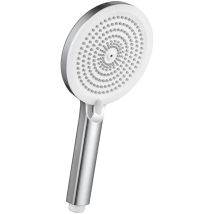 Sofetiy Max - Pommeau De Douche De 127 Mm, Douchette À Main Avec 4 Jets, Facile À Nettoyer - Chrome + Blanc