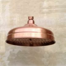 Pommeau De Douche En Cuivre, 20cm (8 Pouces) De Diamètre, Pommeau De Douche Fixe Haute Pression Avec Pommeau De Douche À Angle Réglable Pommeau De