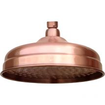 Aafgvc - Pommeau de douche en cuivre rouge antique rond de 8 pouces, tube d'extension de pommeau de douche à effet pluie, bras mural, accessoires de
