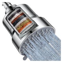 Denuotop - Pommeau de douche filtré, pommeau de douche haute pression avec filtre pour eau dure, pommeau de douche à effet pluie, adoucisseur d'eau,
