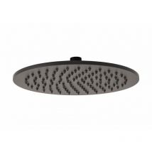 Metaform - Pommeau de douche rond 1 jet noir mat ø 30en acier inox mod. Seven round
