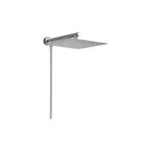 Pommeau de Douche Très Mince à de 10 Pouces Pommeau de Douche à Pluie Carré Chromé Buse en Silicone Facile à Nettoyer Robinet Fixe Pour Douche avec