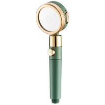 Alovez - Duschkopf, wassersparender Anti-Kalk-Duschkopf, Hochdruck-Badezimmerduschkopf mit 3 + 1 Modi und Filter, Ein-Tasten-Wasserstopp - abs