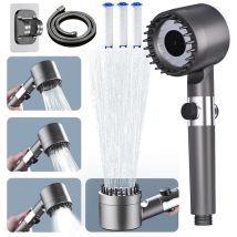 Pommeau De Duche Haute Pression Ouylaf Pommeau De Duche Economie Deau Avec Tuyau Douche 1.5m Et Support, Salle De Bain Réglable À 4 Modes, Pommeau De 