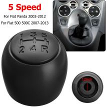 Drillpro - Pommeau de levier de vitesse de voiture à 5 vitesses pour fiat panda 2003-2012 fiat 500 500C 2007-2013 noir 71775051