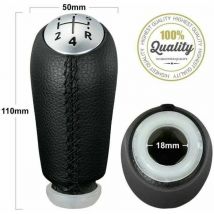 Pommeau de Levier de Vitesse Manuel en Cuir Noir pour Renault Clio iii 2005-09, Megane 2 Laguna 2003-09 - Style et Confort pour votre Voiture