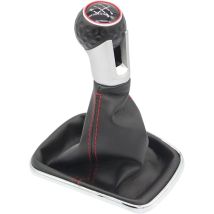 Pommeau de levier de vitesses 5 vitesses avec soufflet de levier de vitesses compatible pour vw Golf 4 iv 1J0711113, ø 12 mm couture noire rouge,