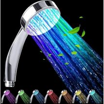 Aiskdan - Pommeau De Douche À Led, Douchette À Effet Pluie, Changement De Couleur Du Pommeau De Douche, Pas D'Alimentation, Pommeau De Douche 