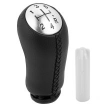 Pommeaux de leviers de vitesse manuel 5 vitesses pour Renault Clio III 2005-09, Megane 2 Laguna 2 2003-09, Clio 4 2012-19 Noir Cuir, avec Adaptateur