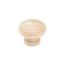 Pomo de mueble contemporáneo en pino bruto - ø 40 mm - altura 33 mm - 7240