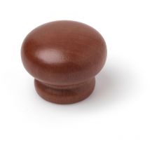 Pomo en madera con acabado nogal, dimensiones: 40x40x32,48mm, ø: 40mm -