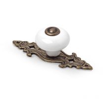 Pomo en porcelana cuero, dimensiones: 85x31x28mm -