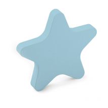 Pomo de madera con acabado azul, dimensiones: 90x90x27mm -