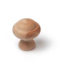 Pomo en madera con acabado haya crudo, dimensiones: 30x30x32mm, ø: 30mm -