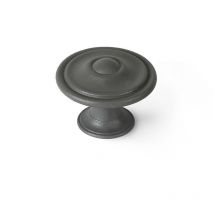 REI - Pomo en zamak con acabado gris ceniza, dimensiones: 35x35x26mm, ø: 35mm -