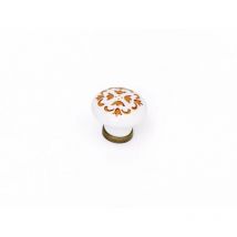 Pomolo rustico in porcellana bronzo/bianco 30 mm
