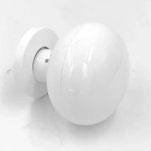 Pomolo in nylon bianco Olivari Gamma – 66mm testa – 65mm ingombro – 50mm rosetta – Maniglia per porte
