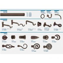 Pomolo ricciolo in ferro ruggine nuvole ø 20 mm