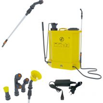 Pompa a Spalla Elettrica 16 Litri Spruzzatore Nebulizzatore Irroratrice Doppia Funzione Batteria e Manuale Per Giardino Disinfestazione Fertilizzante