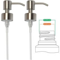 Pompa di ricambio per dispenser di sapone liquido - Acciaio inossidabile, Acciaio inossidabile con finitura spazzolata, 2 pezzi - 28 mm -rapanda