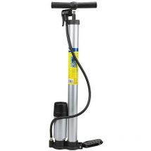 Pompa gonfiaggio ruote bici metallo con manometro integrato e piedino