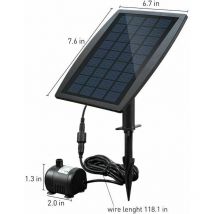 XVX - Pompa solare per laghetto senza spazzole, ideale per fontane, con pannello solare da 9 v 2,5 w che offre una portata di 200 l/h.