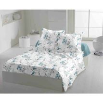 Parure de draps 4 Pièces coton 57 filsbleu 240 x 300 cm - pompadour