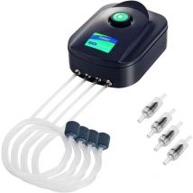 Tonchean - Pompe à air pour aquarium, pompe à air à oxygène ultra silencieuse, pompe d'aération pour aquarium à 4 voies à haut rendement énergétique