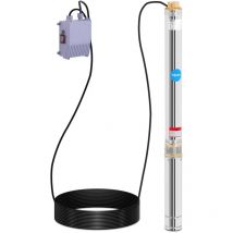 Hillvert - Pompe à Eau Immergée Pour Puits Profond ou Forage Eaux Claires 5,58 m³/h 54m 1100W