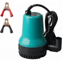 Pompe à Eau Pompe Vide Cave dc 12V 50W 4200L/H Pompe Immergée pour Puit Pompe Vide Piscine Pompe Submersible pour Piscine, Cave, Étang avec Câble de