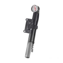 Pompe à vélo avec manomètre, 80PSI AV/FV Pompe à Air VTT Mini Portable en Alliage d'aluminium Pompe à Haute Pression Manuelle,ladacèe