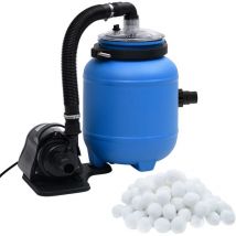Vidaxl - Pompe de filtration de piscine Noir et bleu 4 m³/h